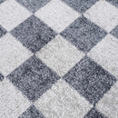 Alie Blue Gray Checkered Washable Rug