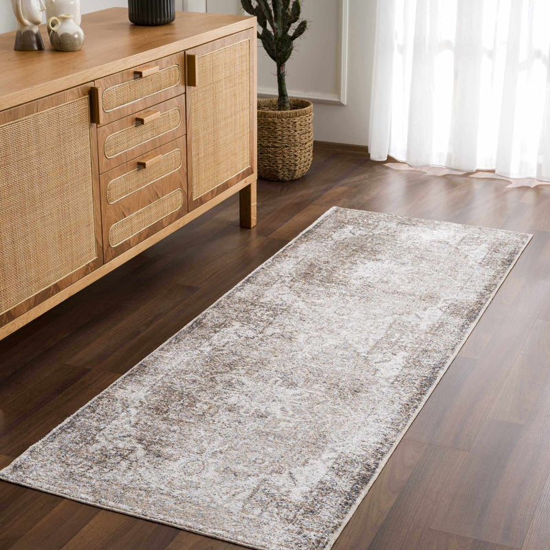 Hera Brown&Cream Washable Area Rug