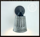 Rustic Galvanized Ribbed Wall Sconce