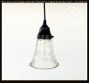 Clear Chevron Ribbed Vintage Pendant