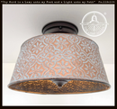 Ornate Copper Farmhouse Ceiling Light | 12" | 4-Bulb Flush Mount