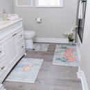 US States Los Angeles Design 3 Piece Bathroom Rugs Set | Orange