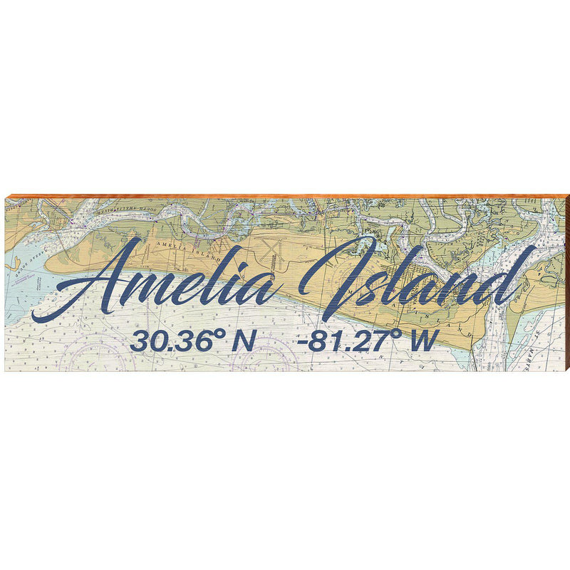 Amelia Island NOAA Chart | Wall Art Print on Real Wood