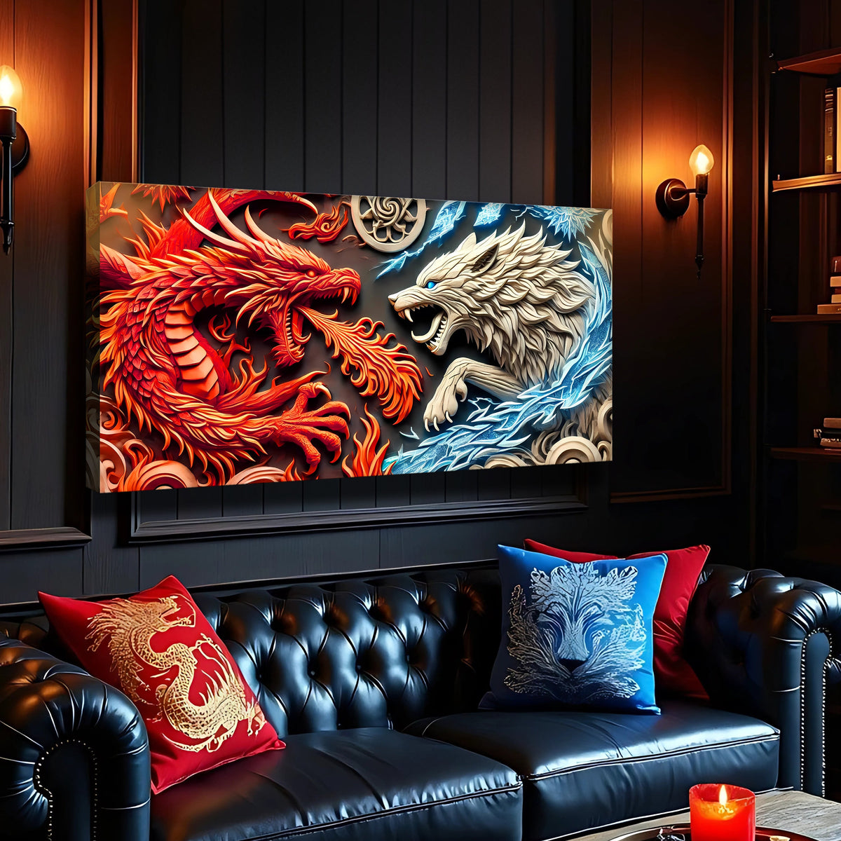 3D Dragon and Wolf Wall Art V, photo 3 of 10