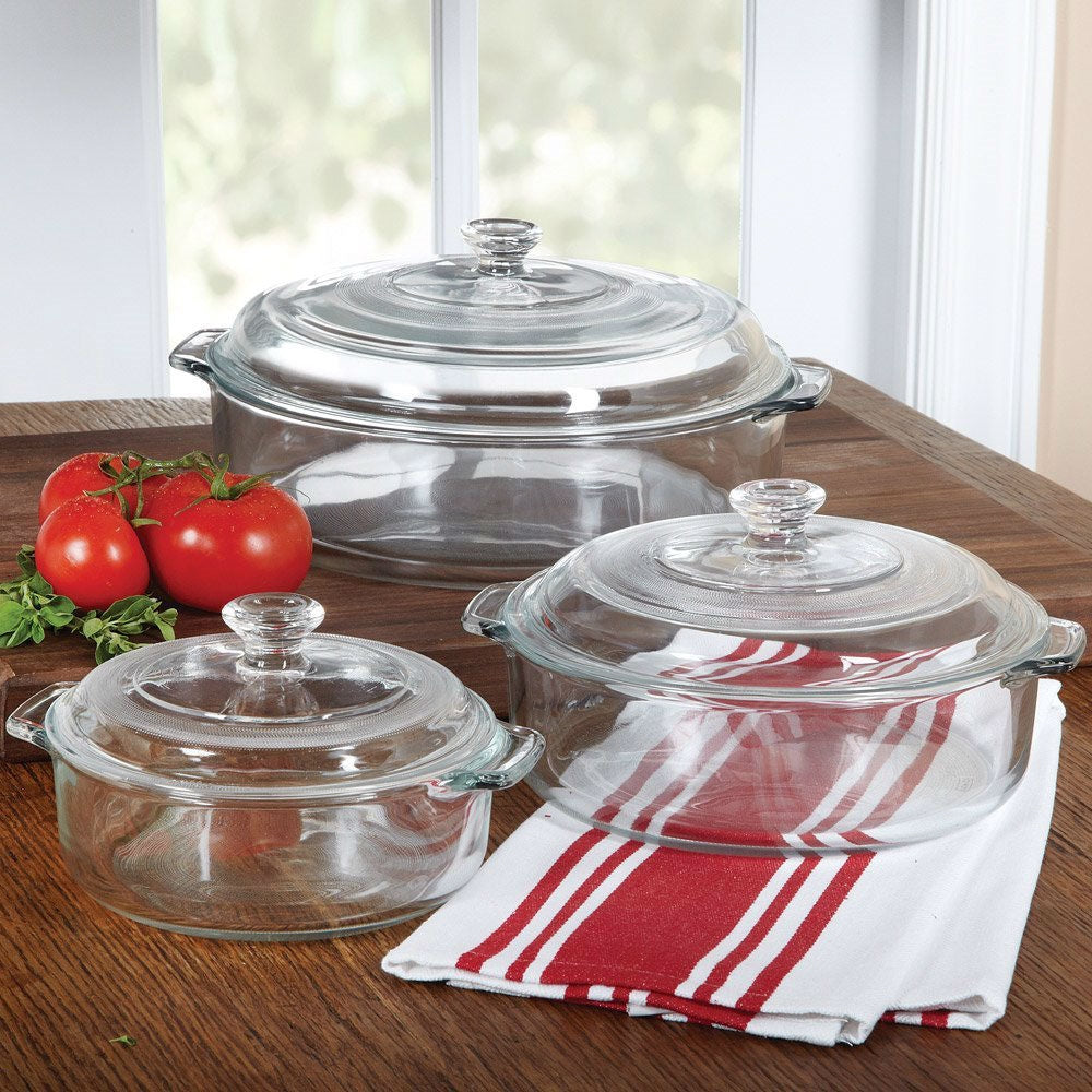 6-Piece Round Glass Casserole Cookware Bakeware Set with Lids, photo 2 of 2