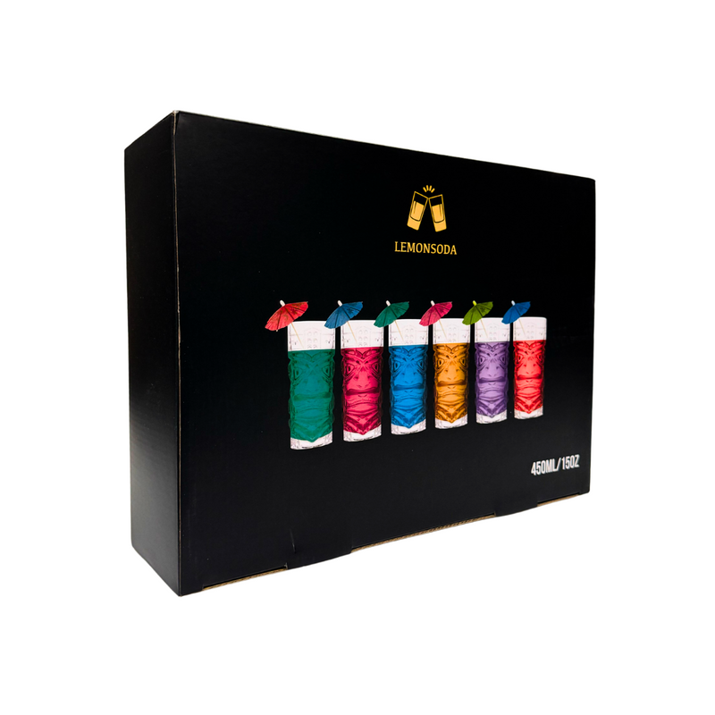 Clear Tiki Glasses, Set of 4 or 6 - 450 ML