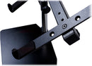 Double DJ Laptop Stand by FAT TOAD | 2 Tier PC Table Holder | Portable Computer Clamp Equipment Rack with Support Mounts for Music Studio Mixers, Controllers, Monitors, & Disc Jockey Booth Gear