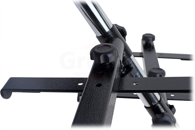 Double DJ Laptop Stand by FAT TOAD - 2 Tier PC Table Holder - Portable Computer Clamp Equipment Rack with Duel Mounts for Studio Mixers, Controllers