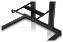 Folding DJ Laptop Stand with Sub-tray Shelf by FAT TOAD | Pro Audio Computer Table Top Rack Stand Mount for iPads, Mixer Controller & Tablets | Portable PC Gear Clamp Holder | Stage Booth, Home Office