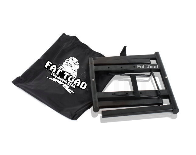 2 PACK - DJ Laptop Stand with Sub-tray Shelf by FAT TOAD | Folding Compact Pro Audio Computer Table Top Rack Stand Mount for iPads, Mixer Controller & Tablets | Portable PC Gear, Stage Booth or Office