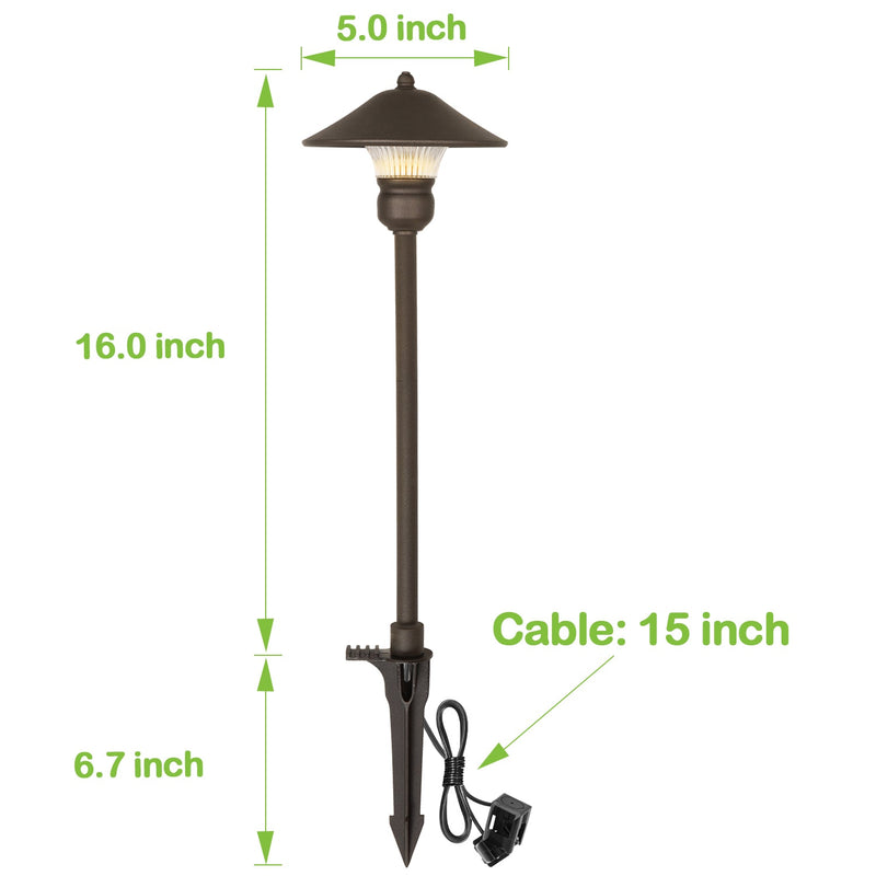 3W 150LM Outdoor LED Landscape Path Light, Die-cast Aluminum Construction  (6-PACK)