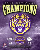 LSU Tigers 2019 National Champions Logo & Score 8" x 10" College Football Photo by Dynasty Sports & Framing
