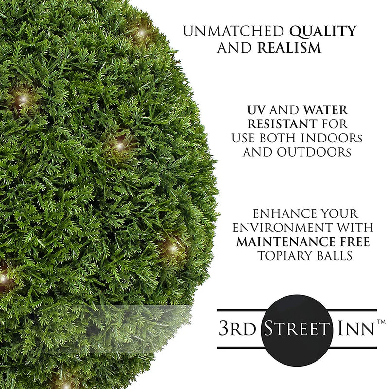 15" Large Cypress Lighted Topiary Ball
