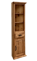 Traditional Small Corner Rustic Bookcase Cabinet