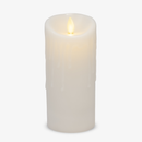 White Wax Drip Flameless Candle Pillar