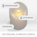 White Wax Drip Flameless Candle Pillar