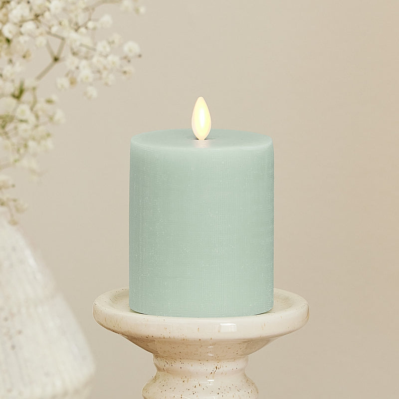 Chalky Linen Fresh Mint Flameless Candle Pillar