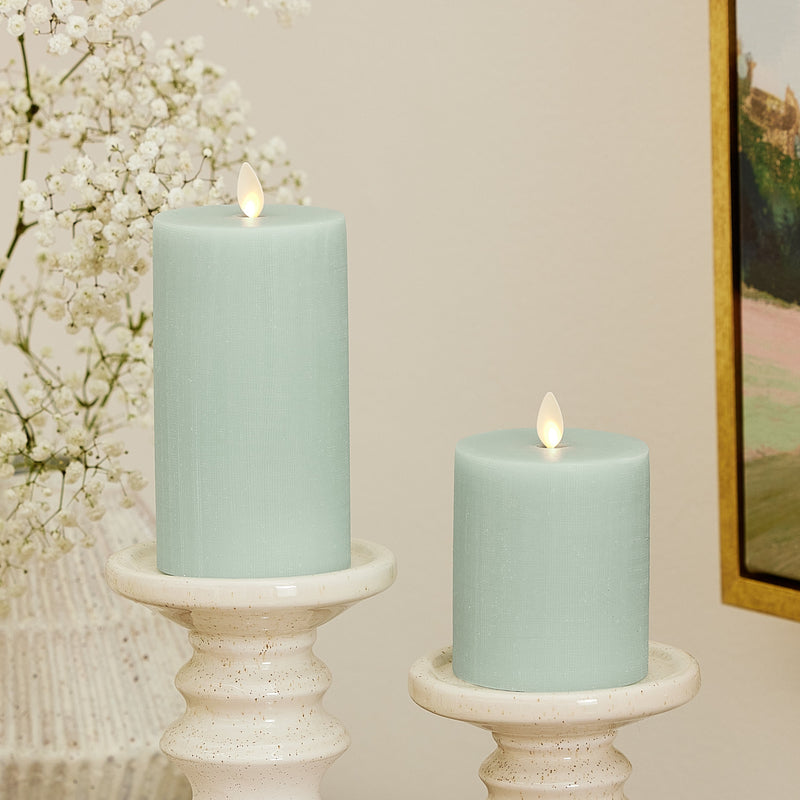 Chalky Linen Fresh Mint Flameless Candle Pillar