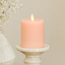 Chalky Linen Mellow Peach Flameless Candle Pillar