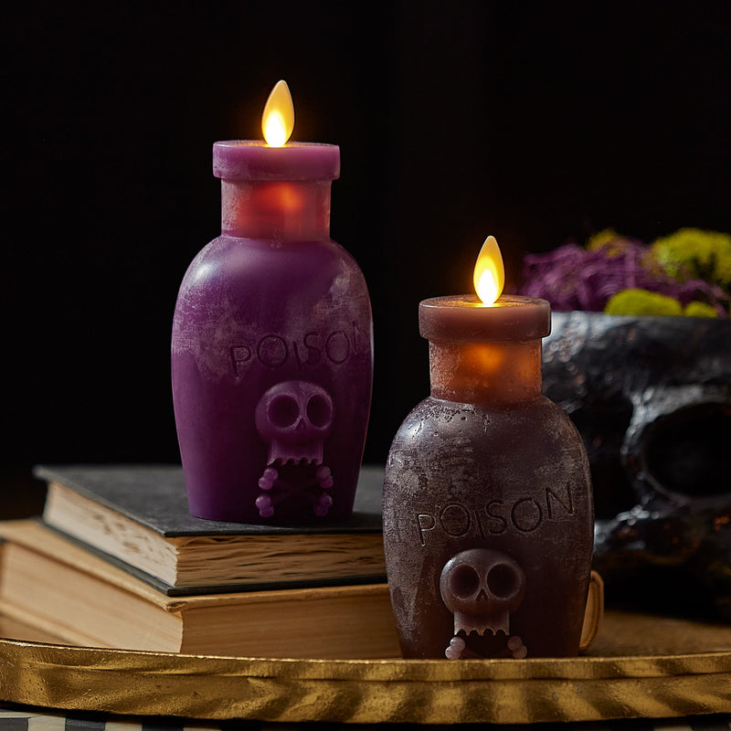 Dark Chocolate Chalky Flameless Candle Poison Bottle