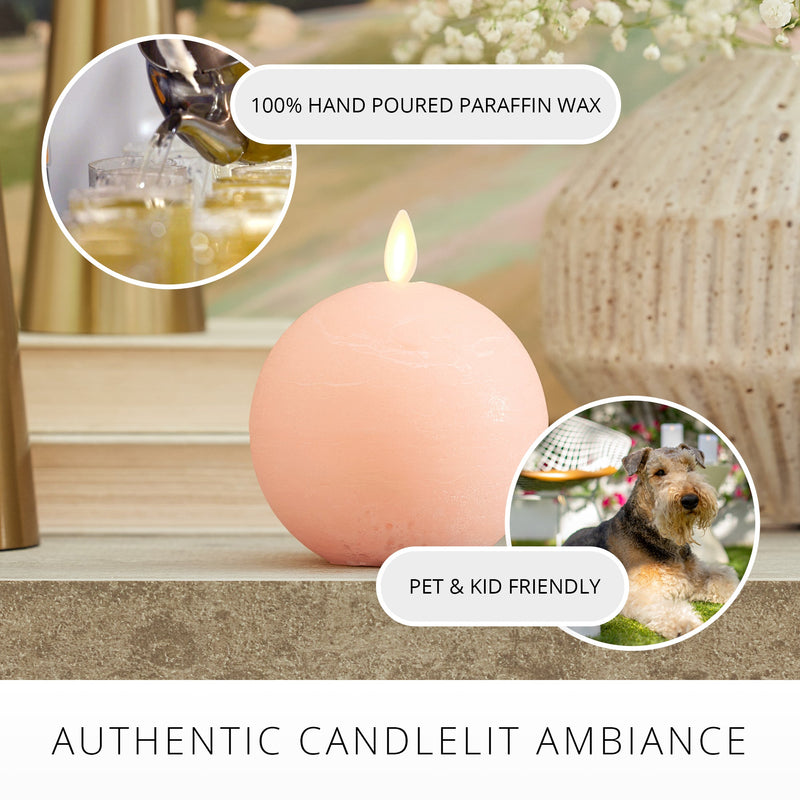 Mellow Peach Chalky Flameless Candle Sphere