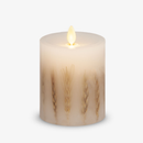 Embedded Wheat Flameless Candle Pillar