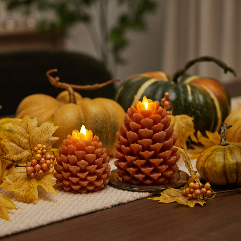 Adobe Flameless Candle Pinecone