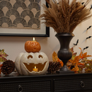 Orange Chalky Flameless Candle Cute Jack-o'-lantern Pumpkin