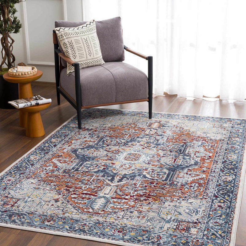 Cabacungan Blue & Rust Washable Area Rug