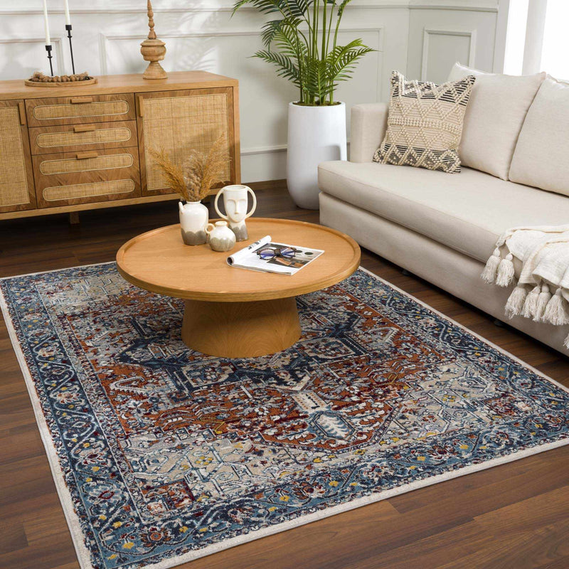 Cabacungan Blue & Rust Washable Area Rug