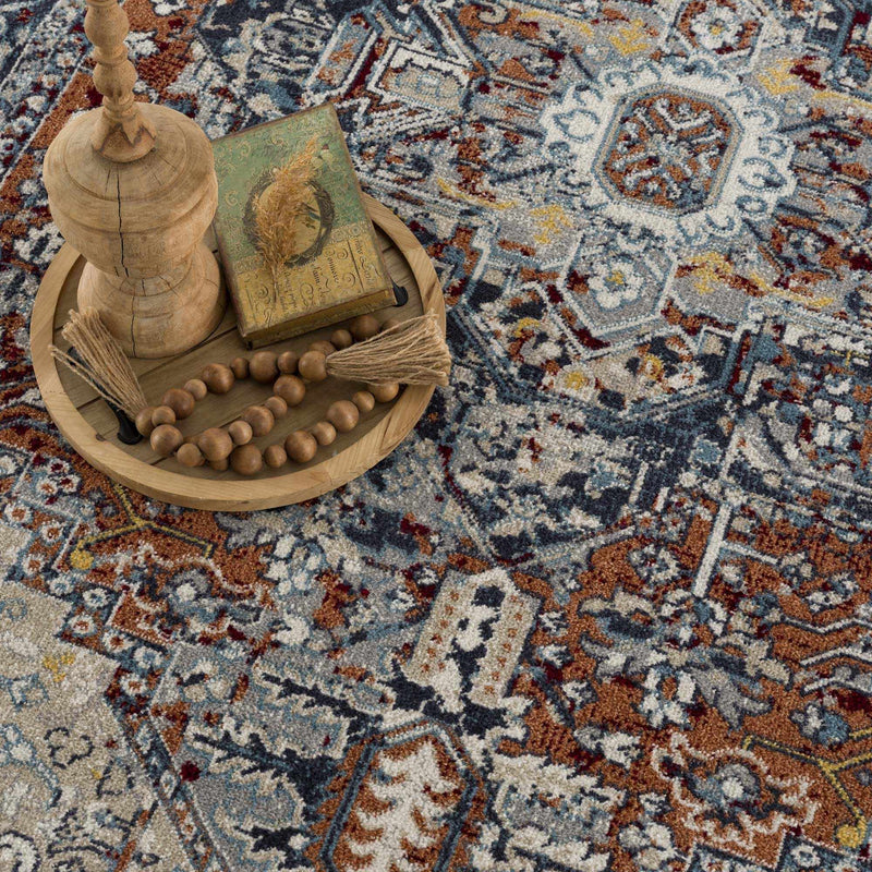 Cabacungan Blue & Rust Washable Area Rug