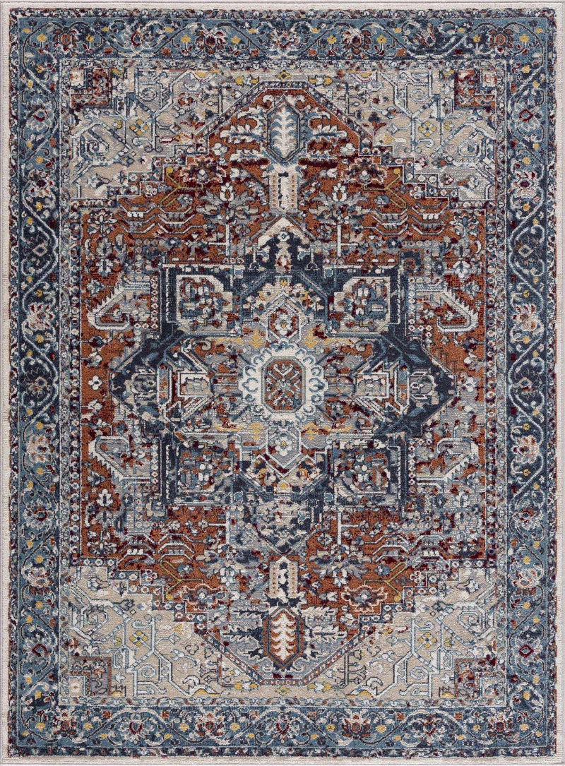 Cabacungan Blue & Rust Washable Area Rug