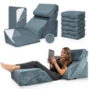 Lunix LX13 6pcs Wedge Pillow Set + Extra Cover Bundle (Navy)