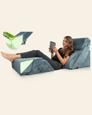 LX13 6-Piece Post-Surgery Recovery System, Orthopedic Bed Wedge Pillow Set, Stone Navy with Aloe Vera by Lunix