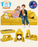 LX15 14pcs Modular Play Couch, Amber Yellow by Lunix