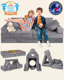 LX15 14pcs Modular Play Couch, Granite Gray by Lunix