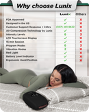 Lunix LX33 Hand Massager with Red Light Therapy, Carpal Tunnel & Wrist Pain Relief Device, Charcoal Black