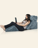 LX5 4-Piece Support for Shoulder & Upper Body Rest, Orthopedic Bed Wedge Pillow Set, Stone Navy by Lunix