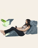 LX5 4-Piece Support for Shoulder & Upper Body Rest, Orthopedic Bed Wedge Pillow Set, Stone Navy with Aloe Vera by Lunix