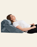 LX6 3-Piece Compact Support for Reading, Rest & Leg Elevation, Wedge Pillow Set, Stone Navy by Lunix