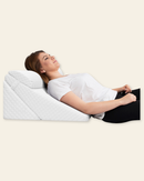 LX6 3-Piece Compact Support for Reading, Rest & Leg Elevation, Wedge Pillow Set, Pebble White by Lunix