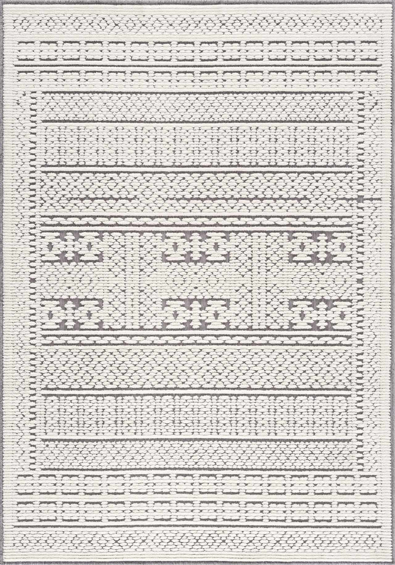 Bahar Cream & Gray Washable Area Rug