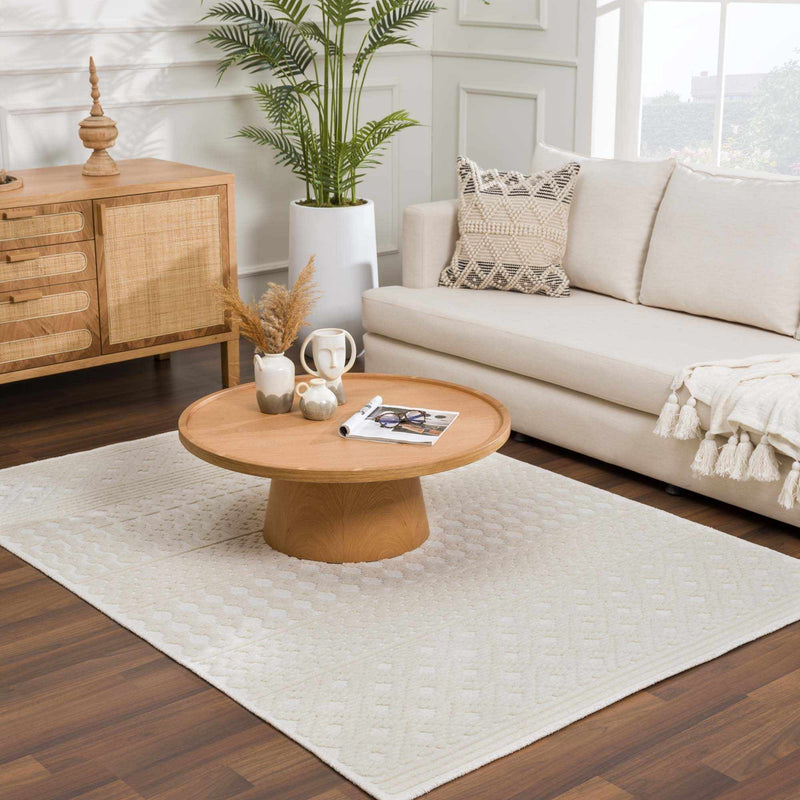 Drago White Washable Area Rug