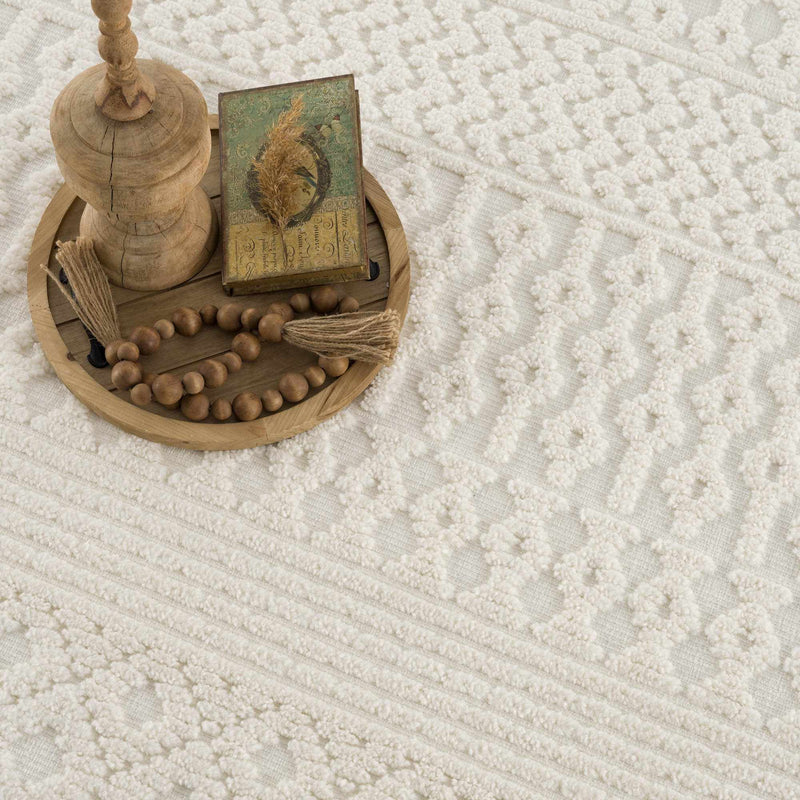 Drago White Washable Area Rug