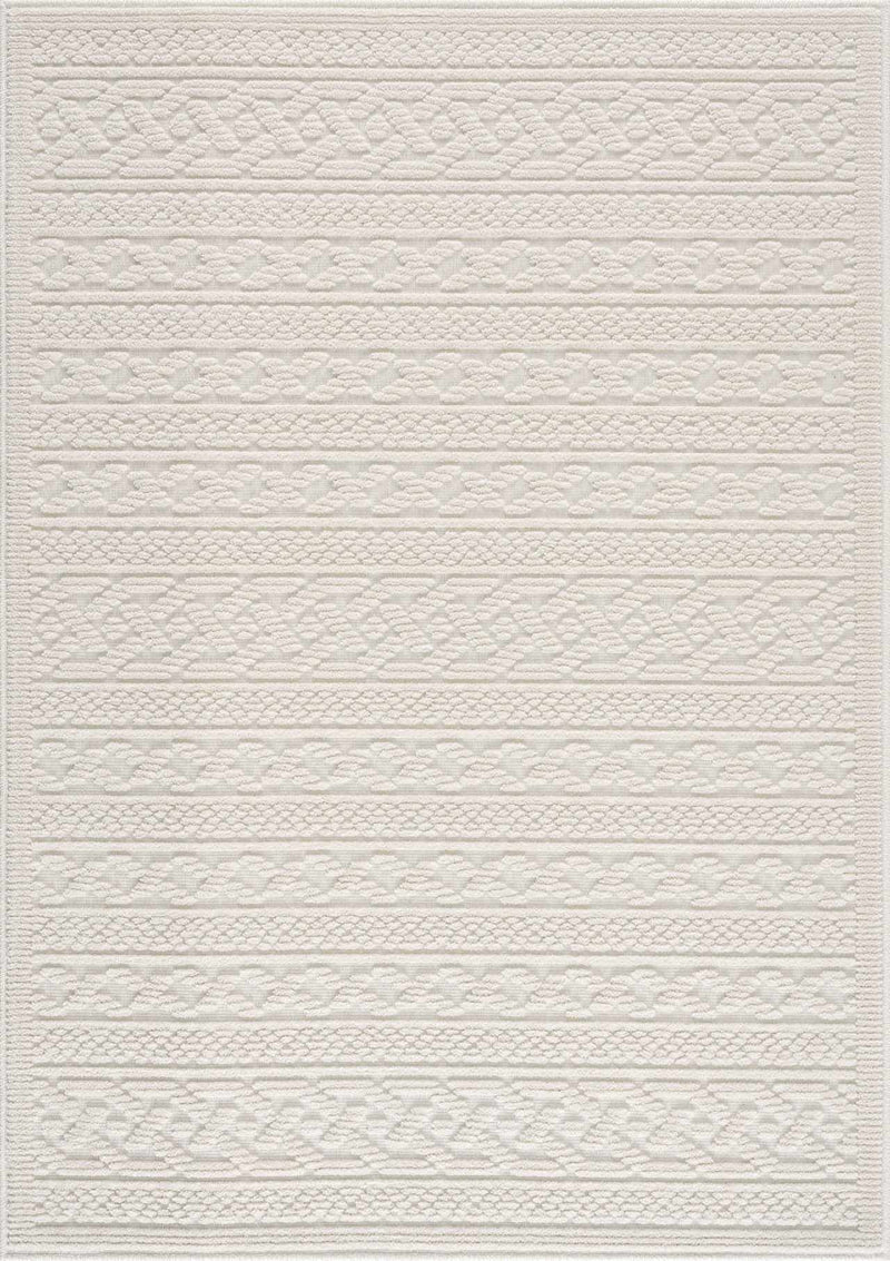 Fadey White 3D Washable Rug