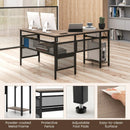 L-Shaped Computer Desk with Charging Station and Adjustable Shelf-Gray by LJGDeals