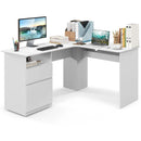 L-Shaped Computer Desk with Letter File Drawer by LJGDeals
