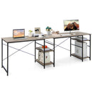 L Shaped Computer Desk with 4 Storage Shelves and Cable Holes by LJGDeals
