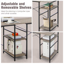 L Shaped Computer Desk with 4 Storage Shelves and Cable Holes