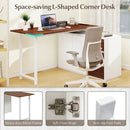L-Shaped Desk with File Cabinet and Power Outlet Reversible Corner Computer Desk by LJGDeals